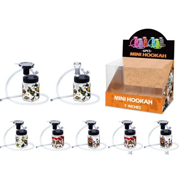 Mixed Decal Hookah&Waterpipe 2in1 7inch-MH31004W/H/T