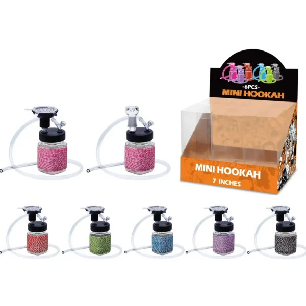 Mixed Color Artistic String Hookah&Waterpipe 2in1 7inch-MH40002W/H/T