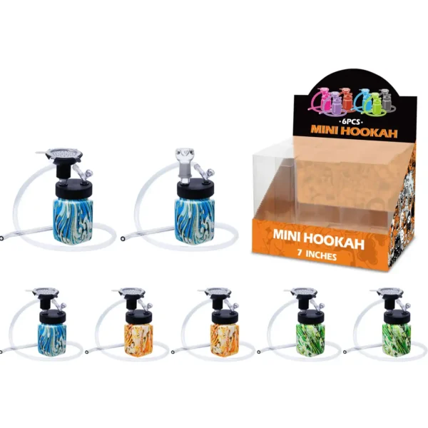 Mixed Color Water Transfer Printing Hookah&Waterpipe 2in1 7inch-MH54001W/H/T